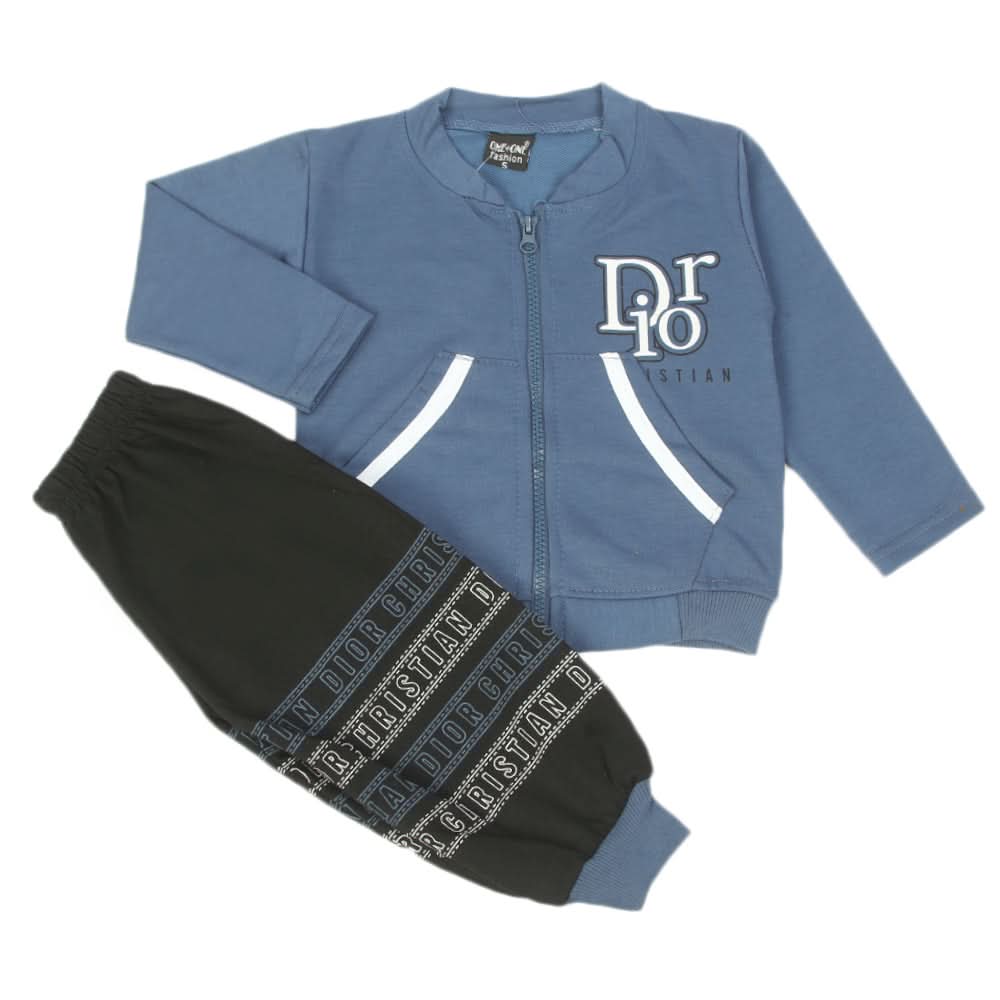 Boys Full Sleeves 3Pcs Suit - Steel Blue, Boys Sets & Suits, Chase Value, Chase Value