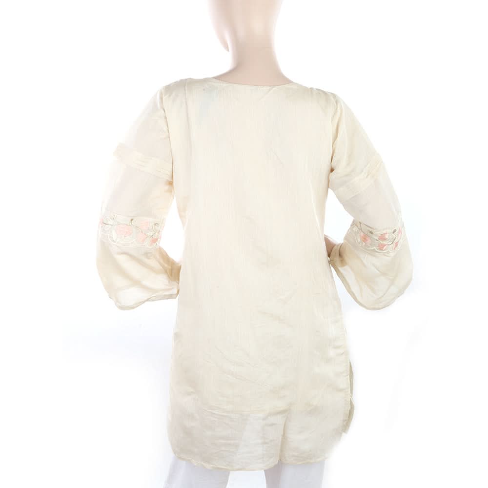 Women's Fancy Embroidered Kurti - Beige, Women, Ready Kurtis, Chase Value, Chase Value