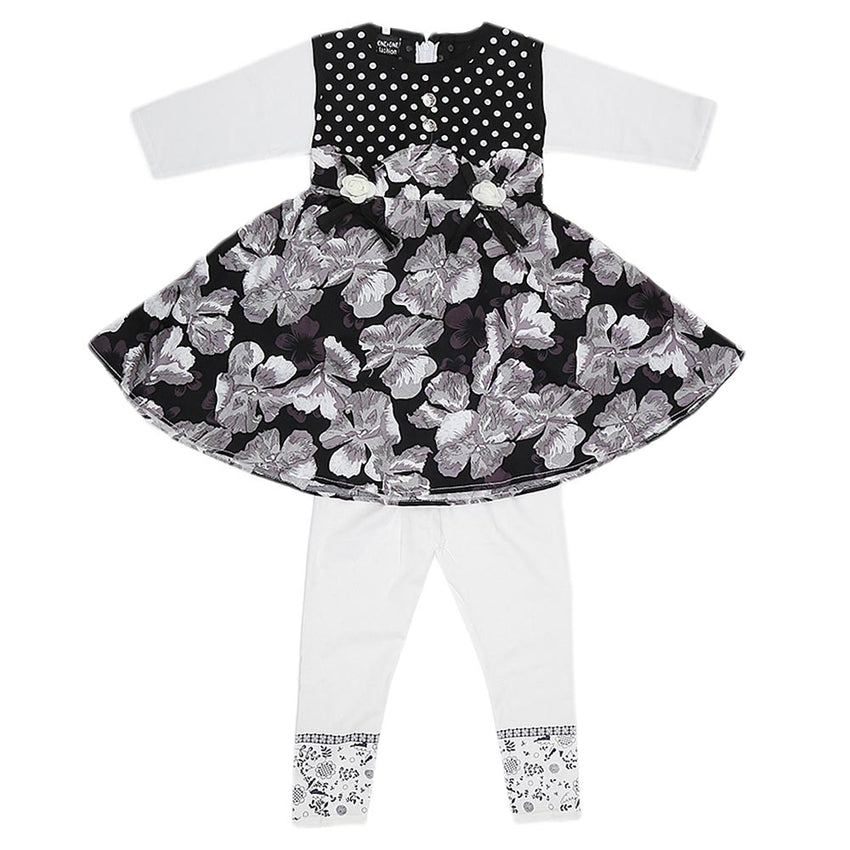 Girls Full Sleeves 2 Piece Suit - Black, Kids, Girls Sets And Suits, Chase Value, Chase Value
