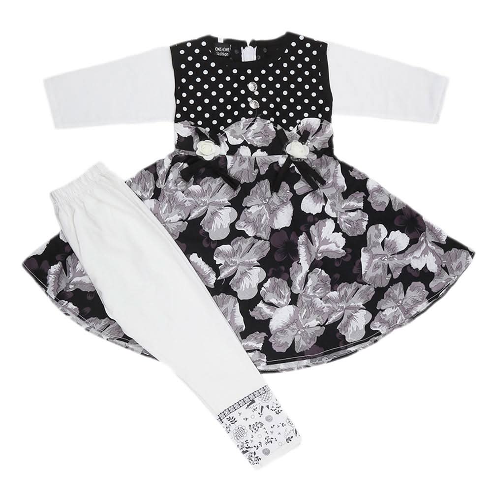 Girls Full Sleeves 2 Piece Suit - Black, Kids, Girls Sets And Suits, Chase Value, Chase Value