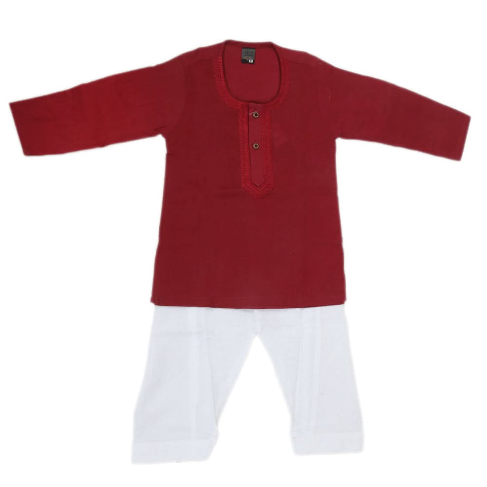 Newborn Boys Shalwar Suit - Maroon, Kids, NB Boys Shalwar Suits, Chase Value, Chase Value