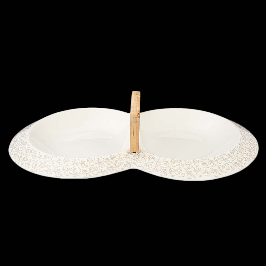 Partition Dish 2 Pcs - White, Home & Lifestyle, Serving And Dining, Chase Value, Chase Value