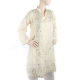 Women's Fancy Embroidered Kurti - Beige, Women, Ready Kurtis, Chase Value, Chase Value
