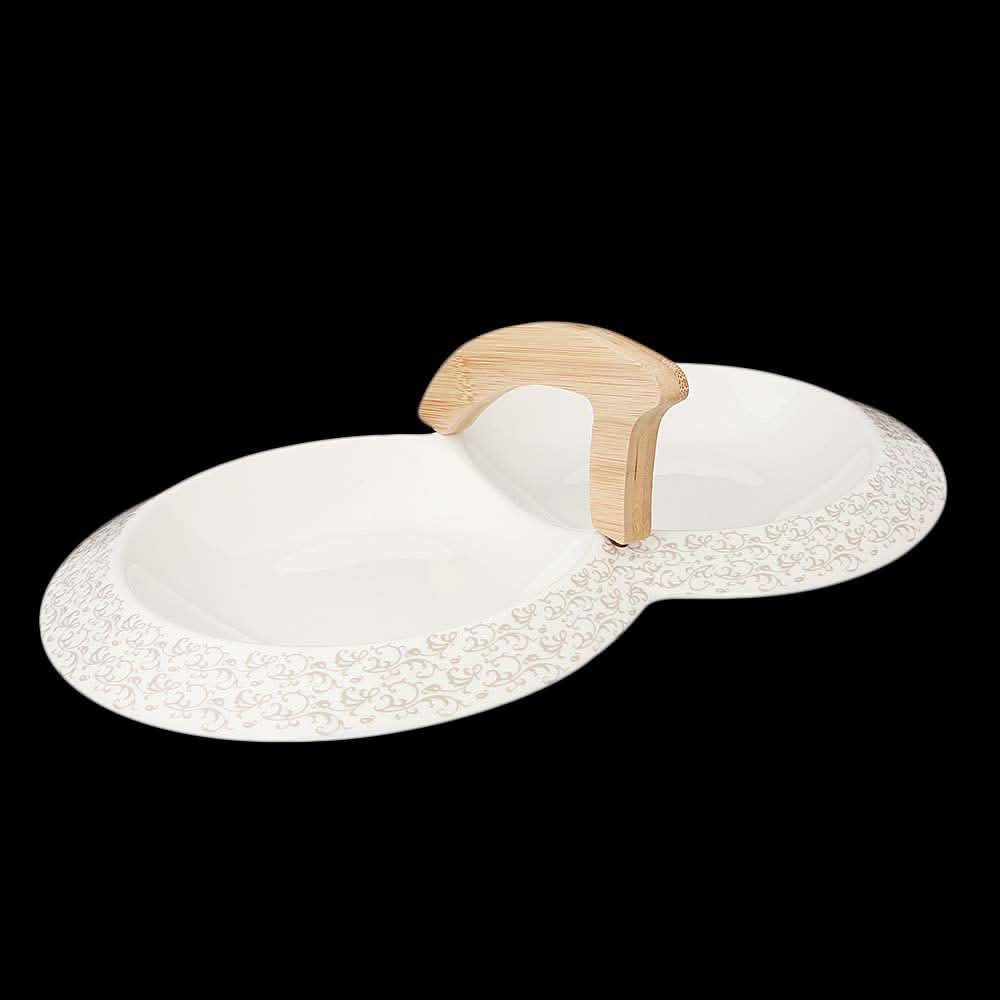 Partition Dish 2 Pcs - White, Home & Lifestyle, Serving And Dining, Chase Value, Chase Value