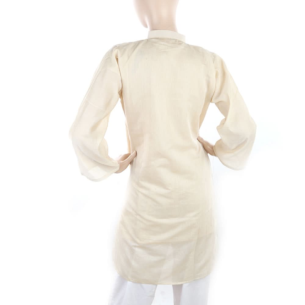 Women's Fancy Embroidered Kurti - Beige, Women, Ready Kurtis, Chase Value, Chase Value