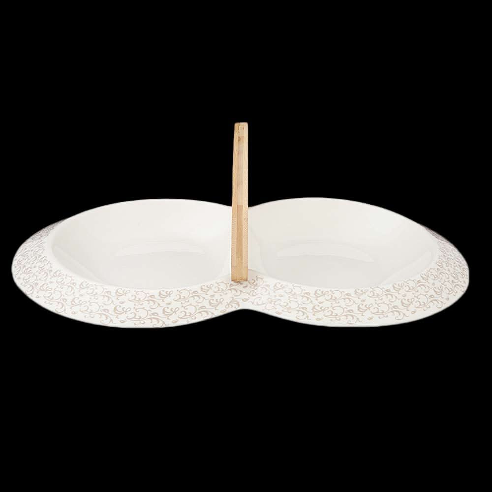 Partition Dish 2 Pcs - White, Home & Lifestyle, Serving And Dining, Chase Value, Chase Value