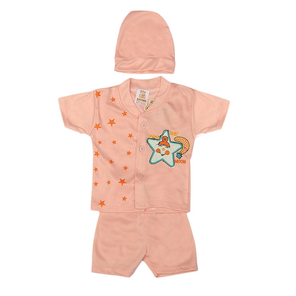 Newborn Boys Suits 3 Pcs - Peach, Kids, NB Boys Sets And Suits, Chase Value, Chase Value