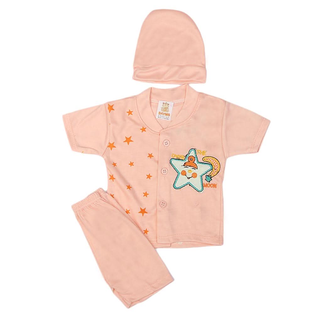 Newborn Boys Suits 3 Pcs - Peach, Kids, NB Boys Sets And Suits, Chase Value, Chase Value