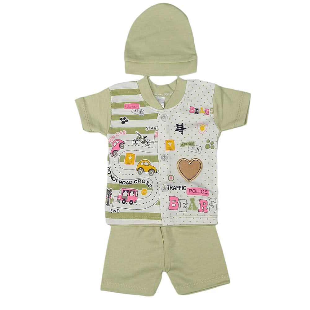 Newborn Boys Suits 3 Pcs - Green, Kids, NB Boys Sets And Suits, Chase Value, Chase Value