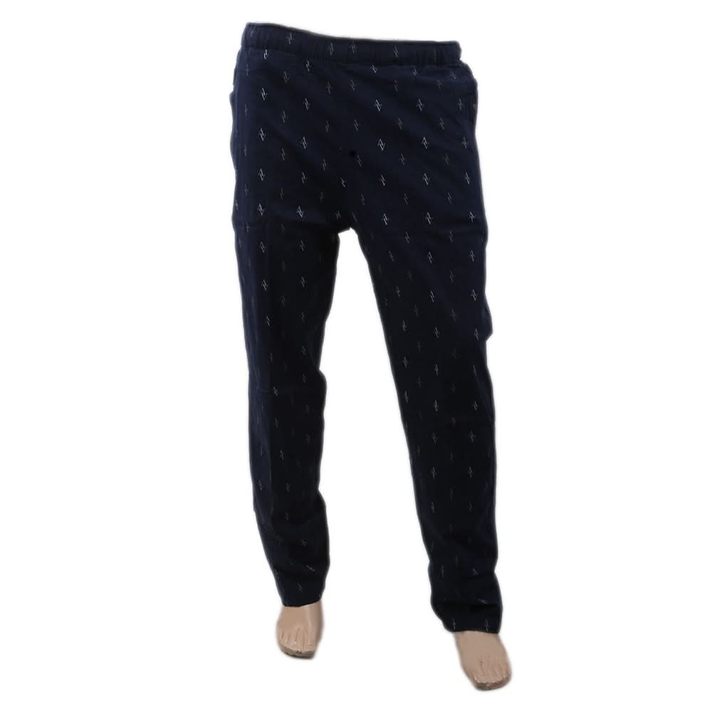 Men's Printed Trouser - Navy Blue, Men, Lowers And Sweatpants, Chase Value, Chase Value