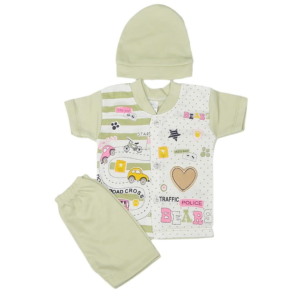 Newborn Boys Suits 3 Pcs - Green, Kids, NB Boys Sets And Suits, Chase Value, Chase Value