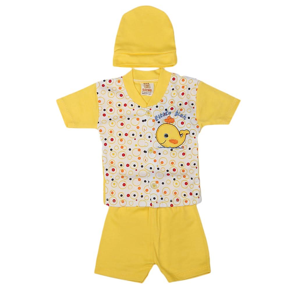 Newborn Boys Suits 3 Pcs - Yellow, Kids, NB Boys Sets And Suits, Chase Value, Chase Value
