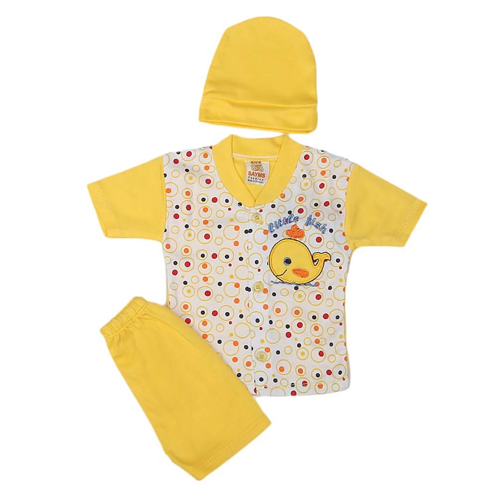 Newborn Boys Suits 3 Pcs - Yellow, Kids, NB Boys Sets And Suits, Chase Value, Chase Value