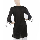 Women's Cotton Plain Kurti - Black, Women, Ready Kurtis, Chase Value, Chase Value