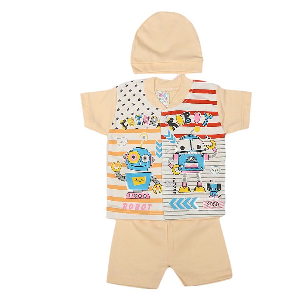Newborn Boys Suits 3 Pcs - Peach, Kids, NB Boys Sets And Suits, Chase Value, Chase Value