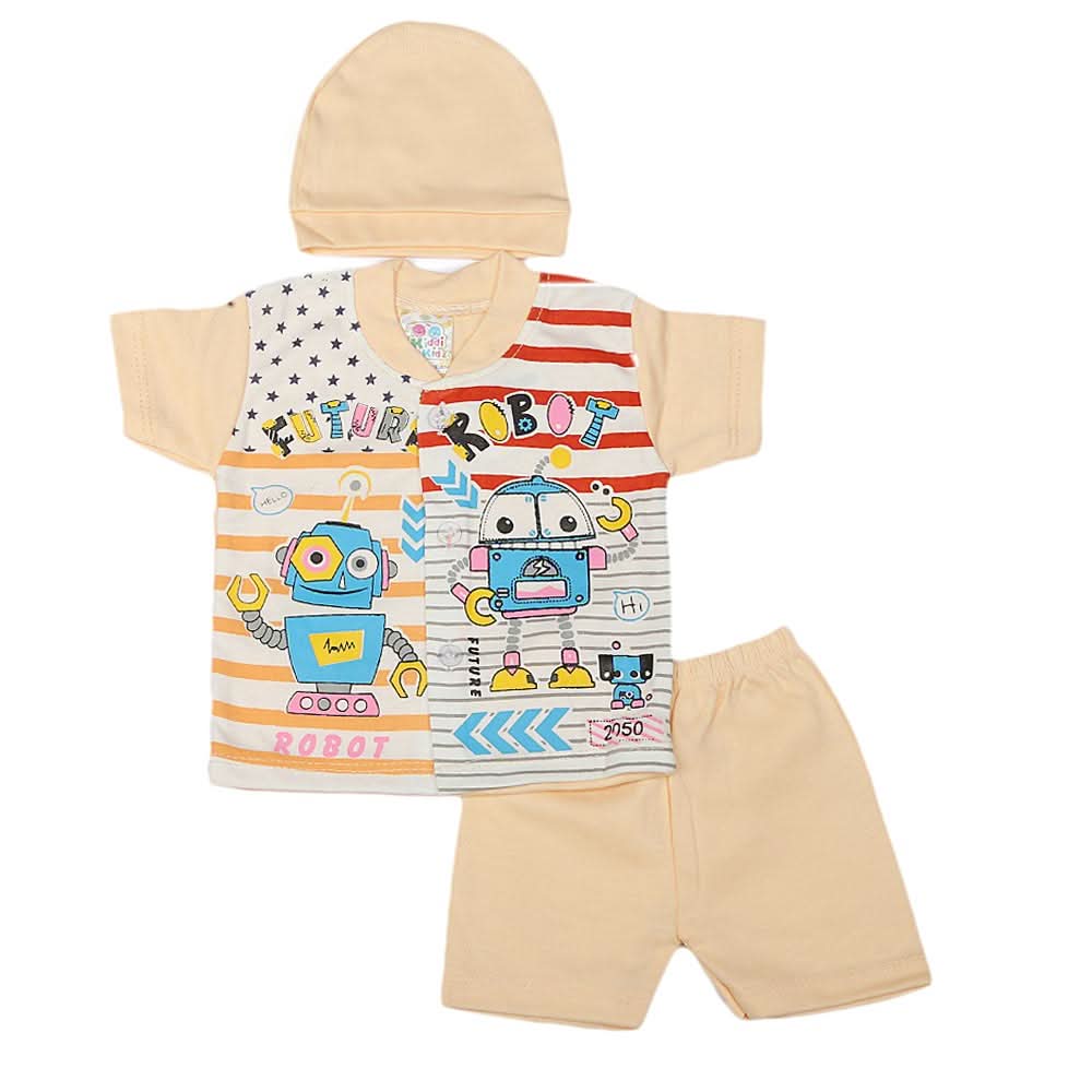 Newborn Boys Suits 3 Pcs - Peach, Kids, NB Boys Sets And Suits, Chase Value, Chase Value