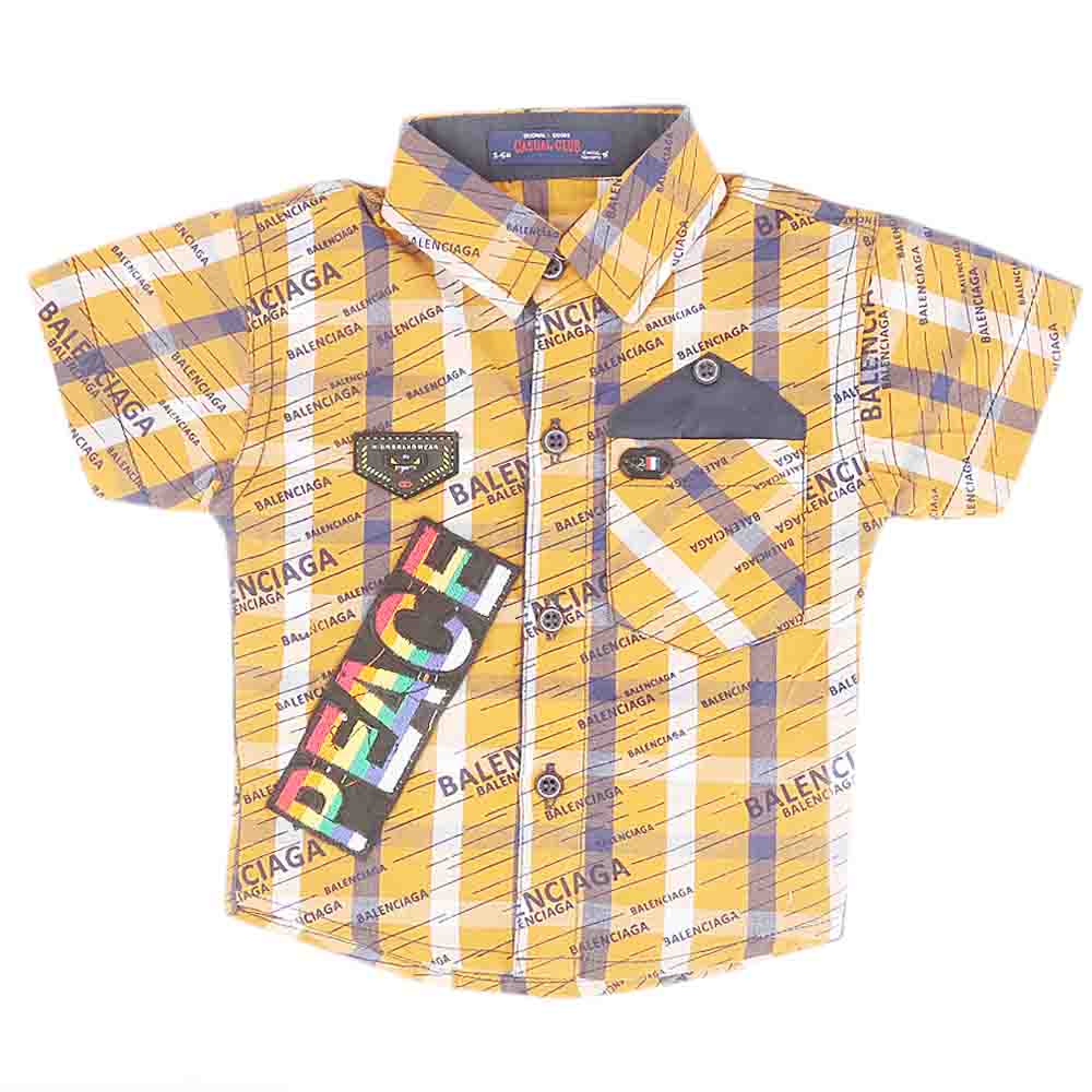 Newborn Half Sleeves Printed Shirt - Yellow, Kids, NB Boys Shirts And T-Shirts, Chase Value, Chase Value