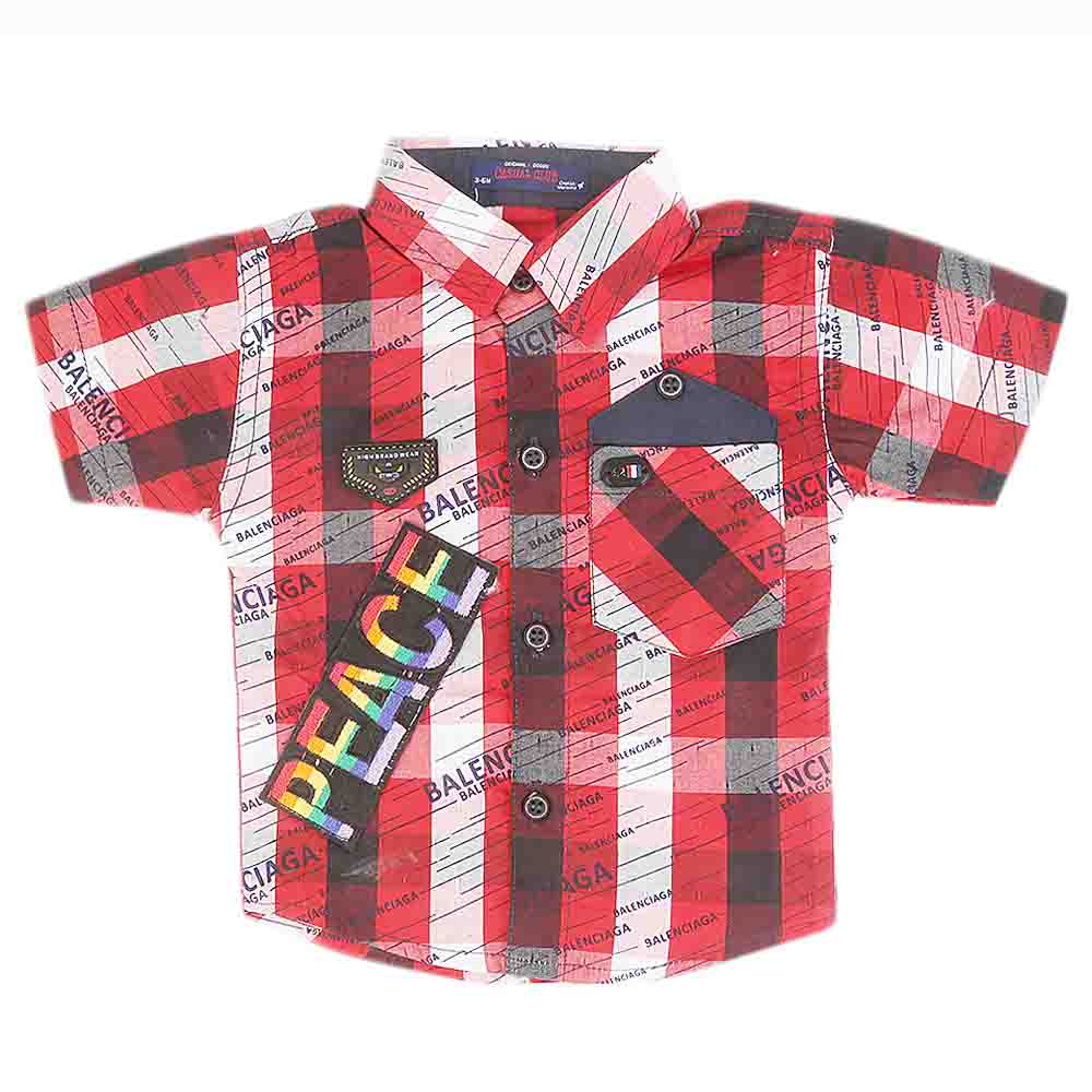 Newborn Half Sleeves Printed Shirt - Red, Kids, NB Boys Shirts And T-Shirts, Chase Value, Chase Value