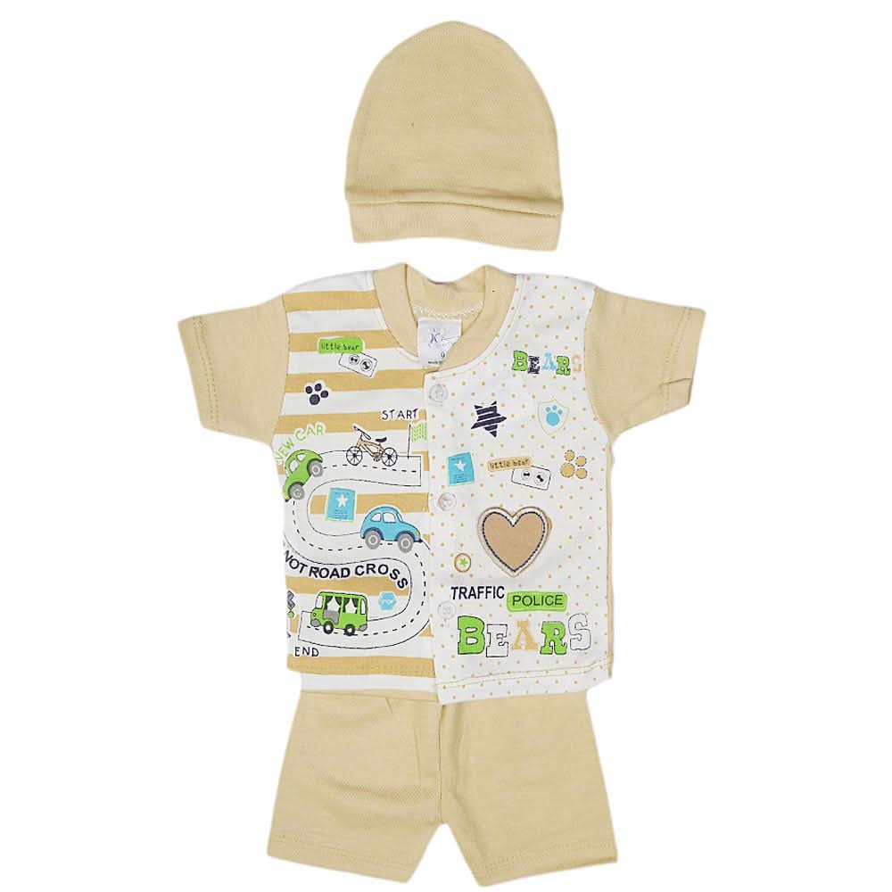 Newborn Boys Suits 3 Pcs - Beige, Kids, NB Boys Sets And Suits, Chase Value, Chase Value
