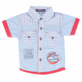 Newborn Half Sleeves Printed Shirt - Blue, Kids, NB Boys Shirts And T-Shirts, Chase Value, Chase Value
