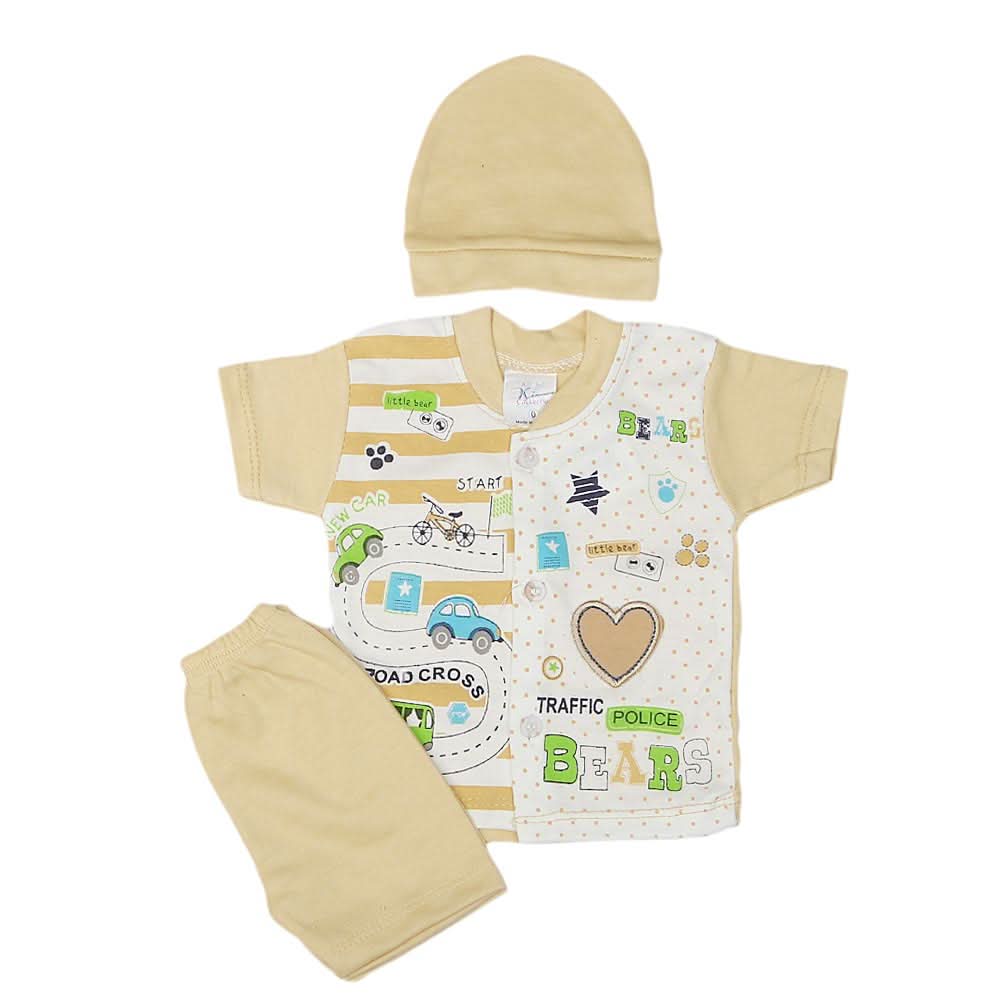 Newborn Boys Suits 3 Pcs - Beige, Kids, NB Boys Sets And Suits, Chase Value, Chase Value