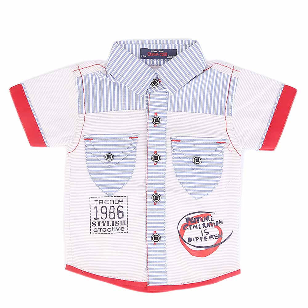 Newborn Half Sleeves Printed Shirt - Light Blue, Kids, NB Boys Shirts And T-Shirts, Chase Value, Chase Value