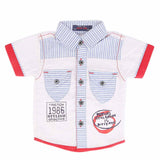 Newborn Half Sleeves Printed Shirt - Light Blue, Kids, NB Boys Shirts And T-Shirts, Chase Value, Chase Value