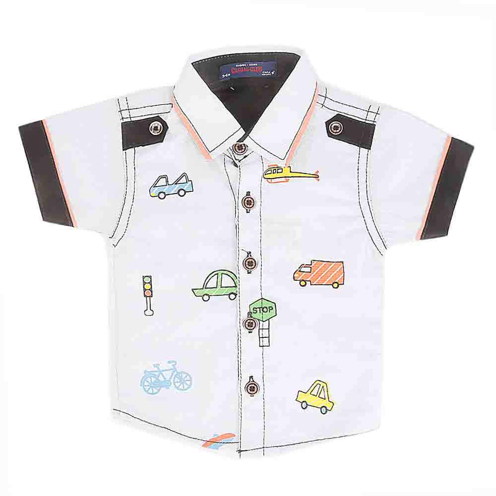 Newborn Half Sleeves Printed Shirt - Light Blue, Kids, NB Boys Shirts And T-Shirts, Chase Value, Chase Value