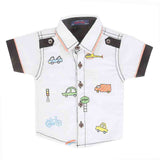 Newborn Half Sleeves Printed Shirt - Light Blue, Kids, NB Boys Shirts And T-Shirts, Chase Value, Chase Value