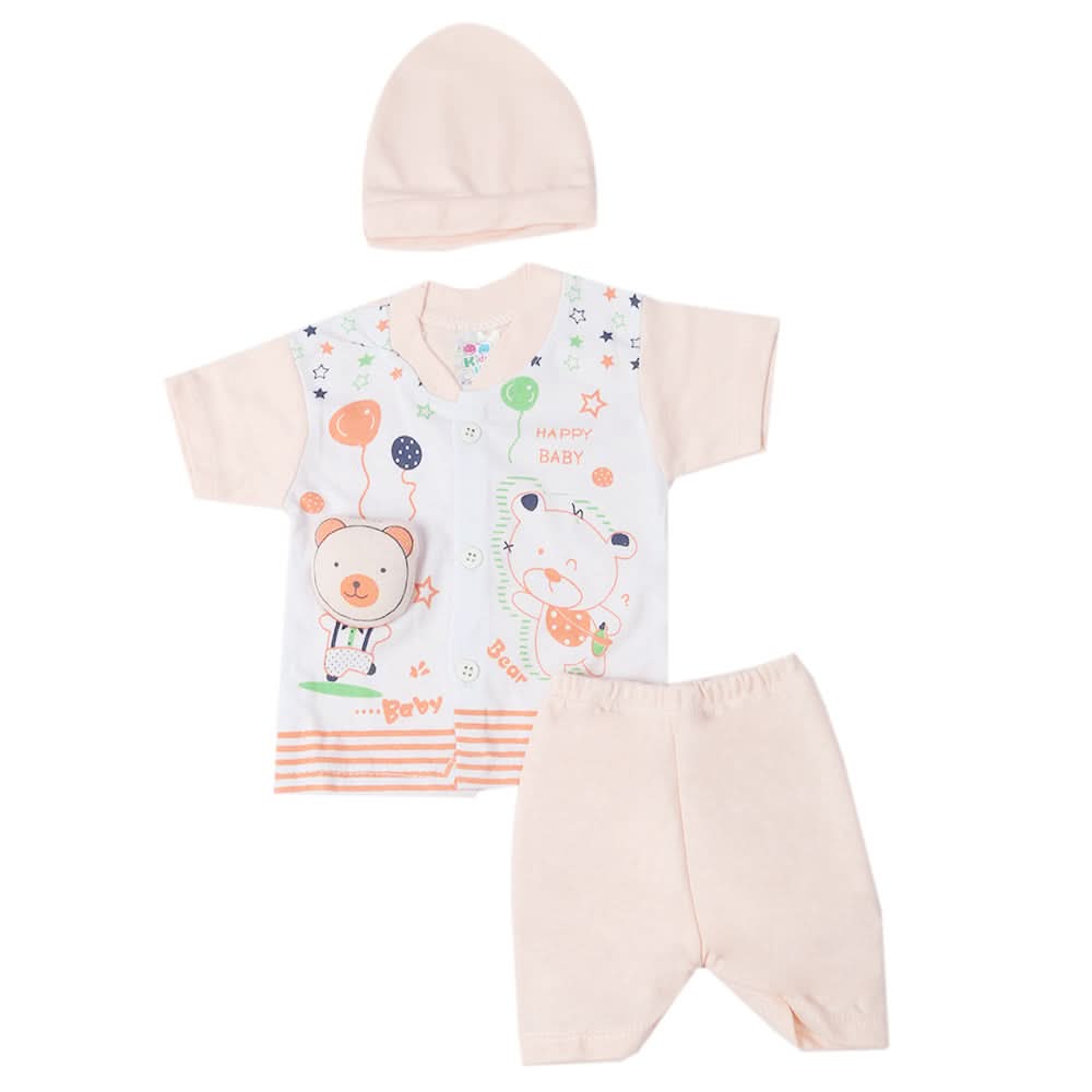 Newborn Boys Half Sleeves Suit - Peach, Kids, New Born Boys Sets And Suits, Chase Value, Chase Value