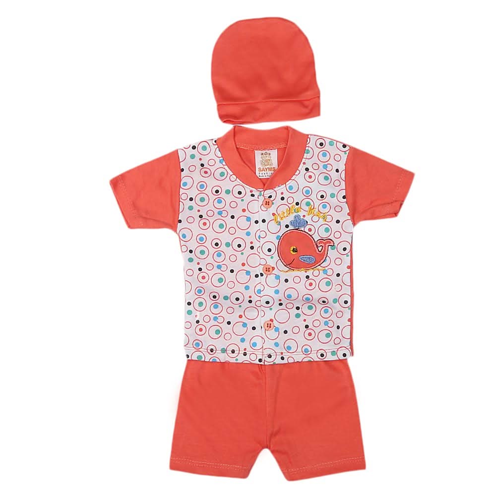 Newborn Boys Suits 3 Pcs - Peach, Kids, NB Boys Sets And Suits, Chase Value, Chase Value