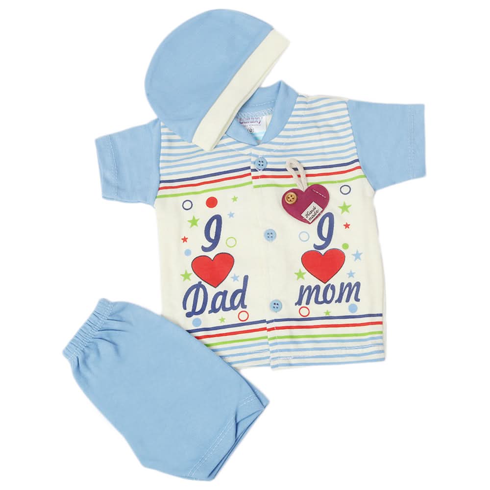 Newborn Boys Half Sleeves Suit - Blue, Kids, New Born Boys Sets And Suits, Chase Value, Chase Value