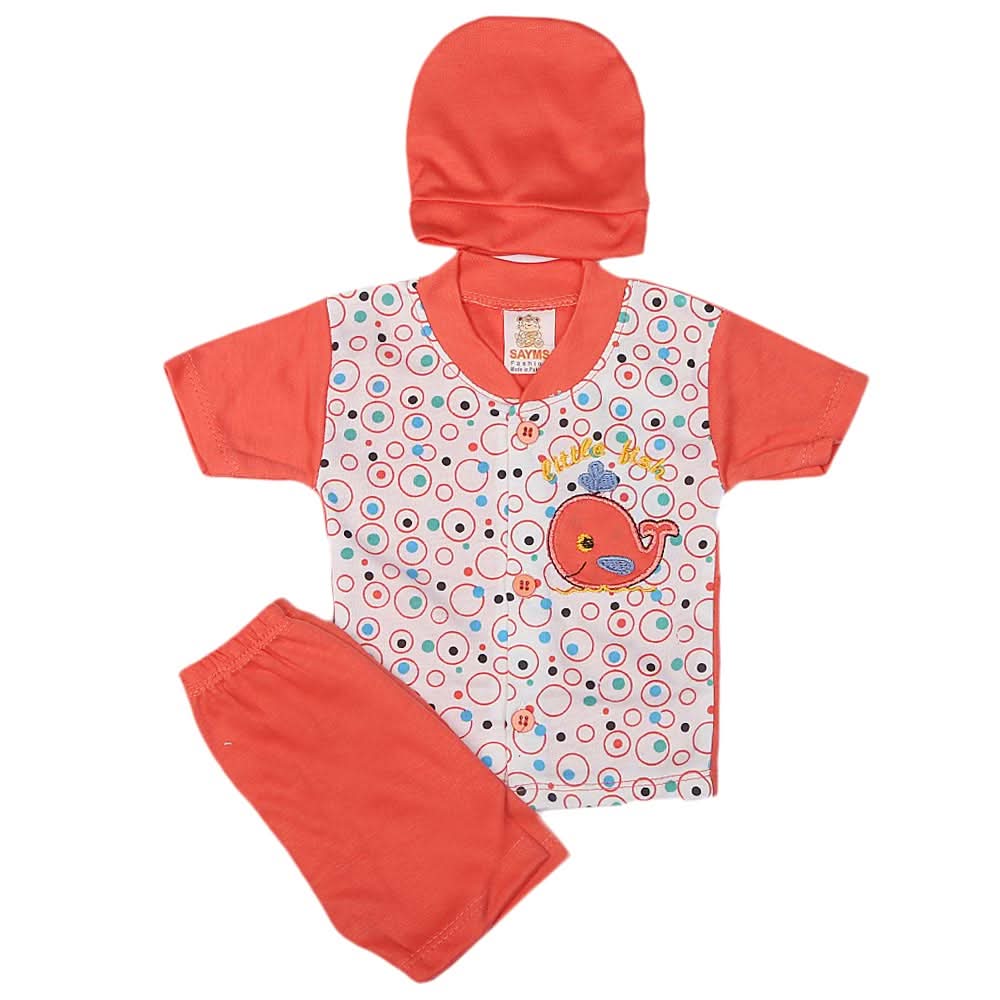 Newborn Boys Suits 3 Pcs - Peach, Kids, NB Boys Sets And Suits, Chase Value, Chase Value