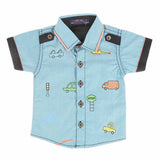 Newborn Half Sleeves Printed Shirt - Blue, Kids, NB Boys Shirts And T-Shirts, Chase Value, Chase Value