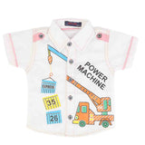 Newborn Half Sleeves Printed Shirt - White, Kids, NB Boys Shirts And T-Shirts, Chase Value, Chase Value