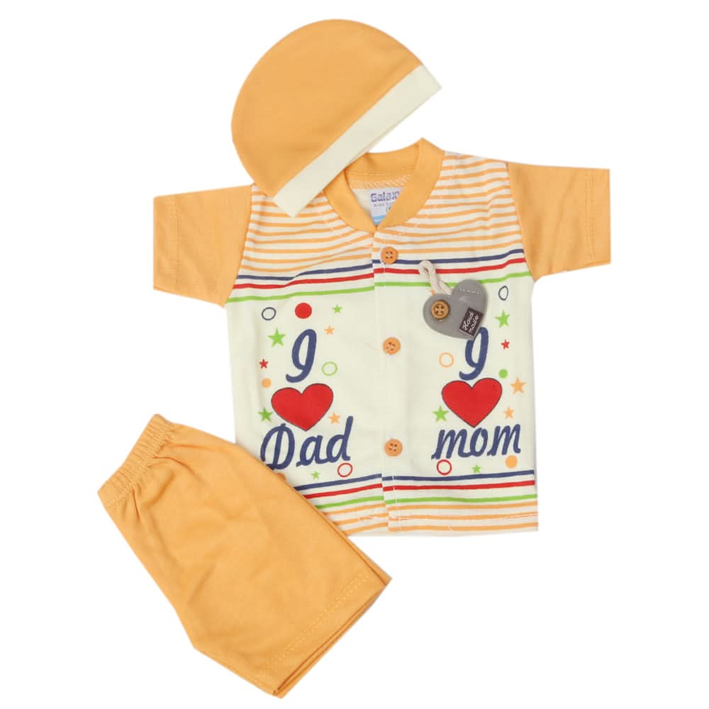 Newborn Boys Half Sleeves Suit - Peach, Kids, New Born Boys Sets And Suits, Chase Value, Chase Value