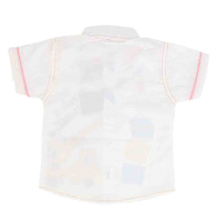 Newborn Half Sleeves Printed Shirt - White, Kids, NB Boys Shirts And T-Shirts, Chase Value, Chase Value