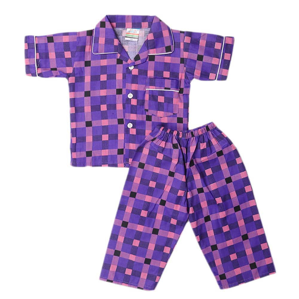 Boys Half Sleeves Sleeping Suit - Purple, Kids, Boys Sets And Suits, Chase Value, Chase Value