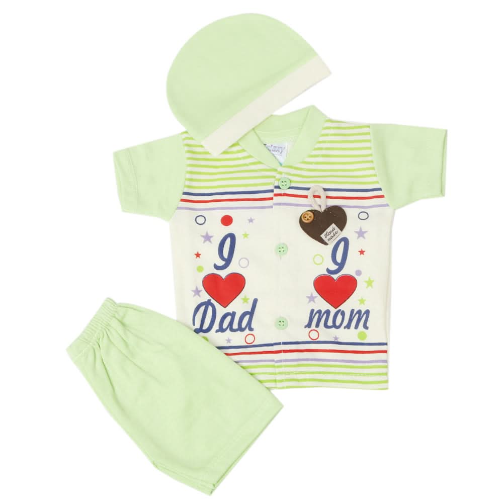 Newborn Boys Half Sleeves Suit - Green, Kids, New Born Boys Sets And Suits, Chase Value, Chase Value