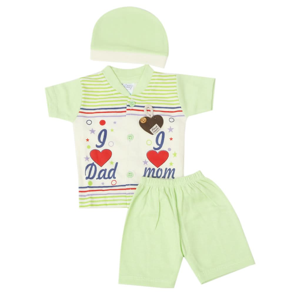 Newborn Boys Half Sleeves Suit - Green, Kids, New Born Boys Sets And Suits, Chase Value, Chase Value