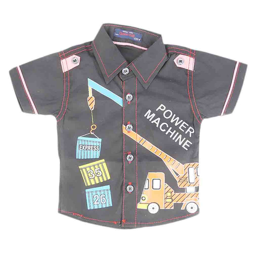 Newborn Half Sleeves Printed Shirt - Black, Kids, NB Boys Shirts And T-Shirts, Chase Value, Chase Value