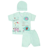 Newborn Boys Half Sleeves Suit - Sea Green, Kids, New Born Boys Sets And Suits, Chase Value, Chase Value