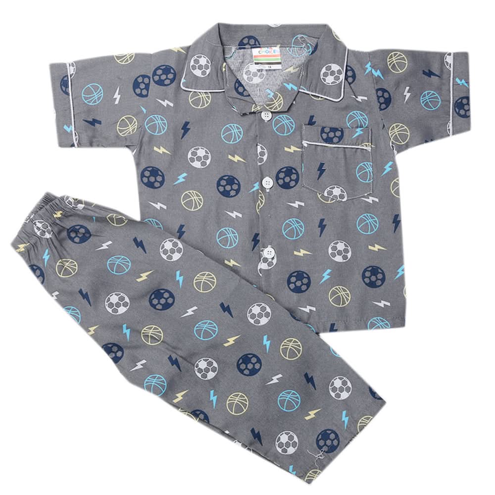 Boys Half Sleeves Sleeping Suits - Dark Grey, Kids, Boys Sets And Suits, Chase Value, Chase Value