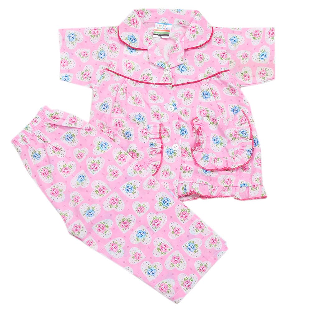 Girls Half Sleeves Sleeping Suits - Pink, Kids, Girls Sets And Suits, Chase Value, Chase Value
