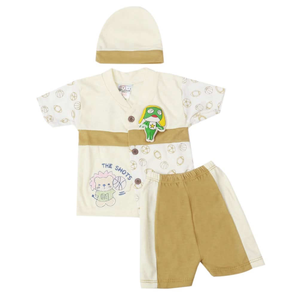 Newborn Boys Half Sleeves Suit - Cream, Kids, New Born Boys Sets And Suits, Chase Value, Chase Value