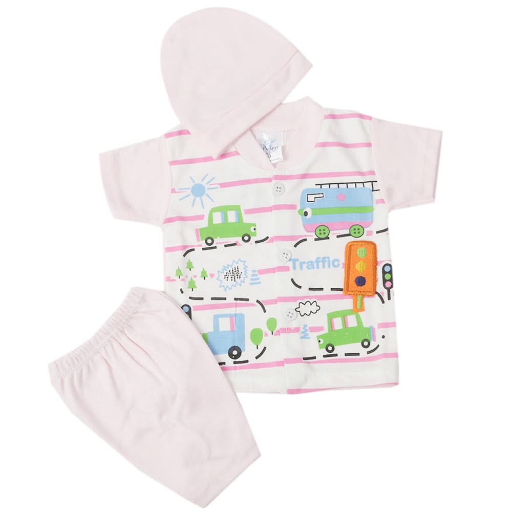 Newborn Boys Half Sleeves Suit - Light Pink, Kids, Newborn Boys Sets And Suits, Chase Value, Chase Value