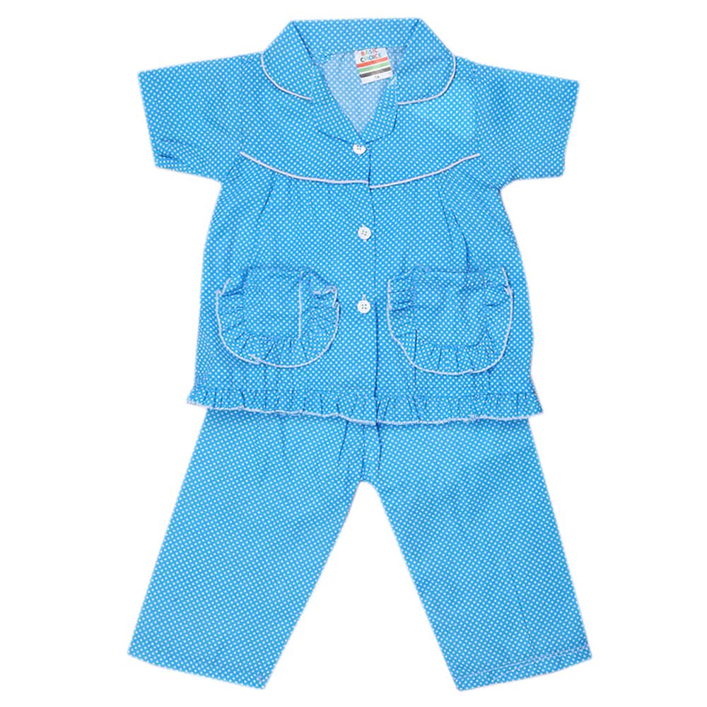 Girls Half Sleeves Sleeping Suits - Blue, Kids, Girls Sets And Suits, Chase Value, Chase Value