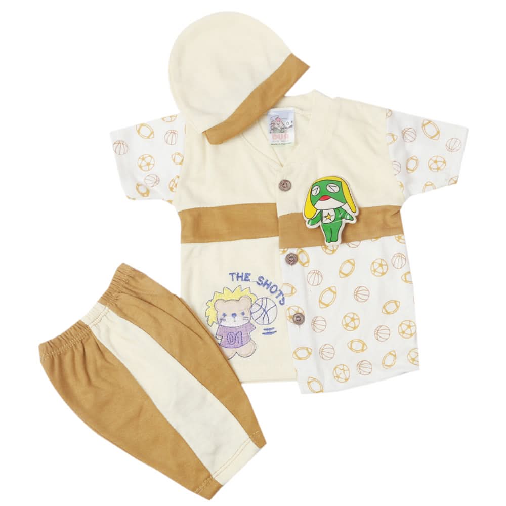 Newborn Boys Half Sleeves Suit - Fawn, Kids, New Born Boys Sets And Suits, Chase Value, Chase Value