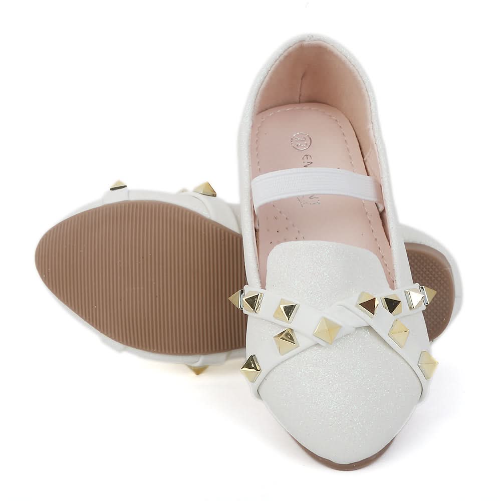 Girls Pumps 411-478S - White, Kids, Pump, Chase Value, Chase Value