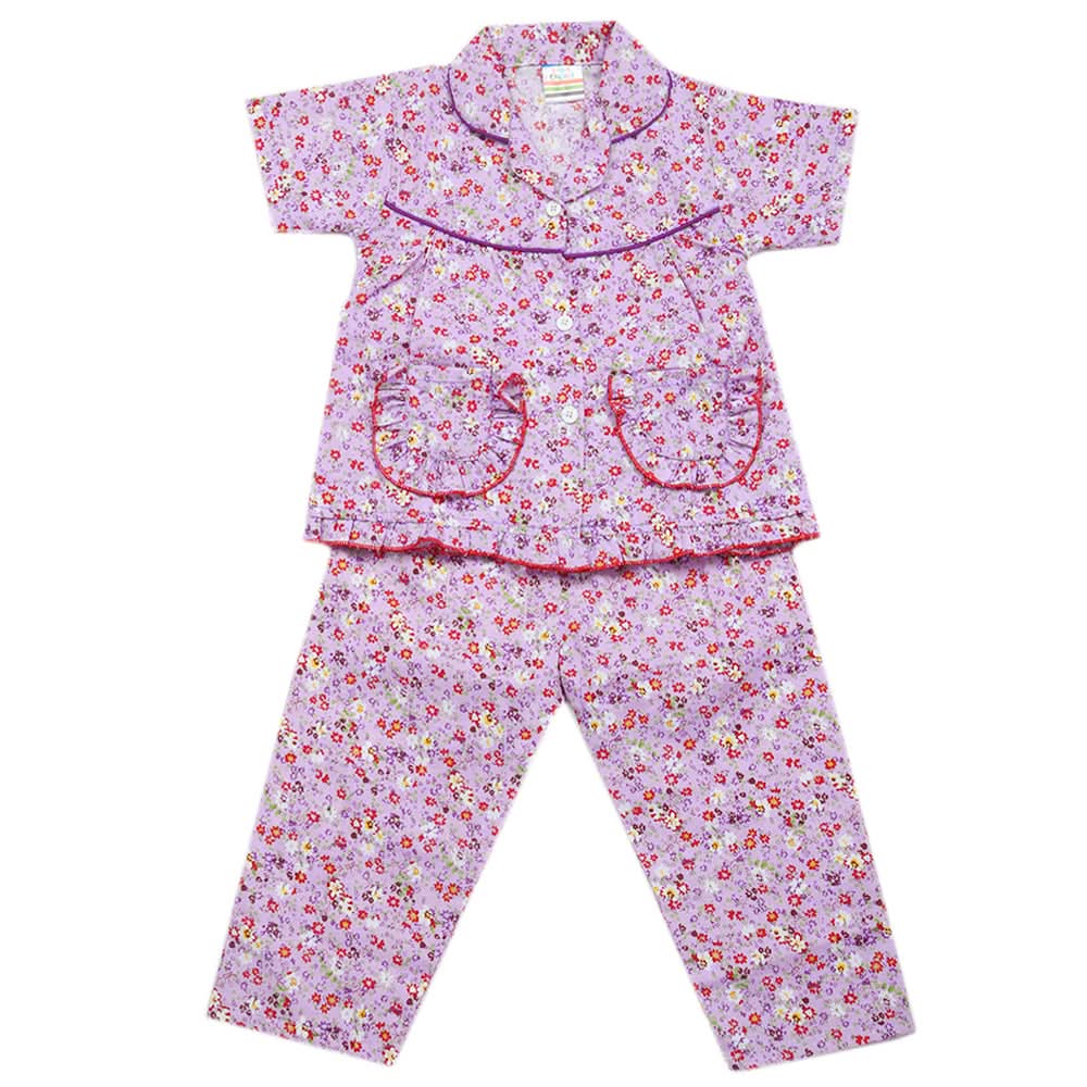 Girls Half Sleeves Sleeping Suits - Purple, Kids, Girls Sets And Suits, Chase Value, Chase Value